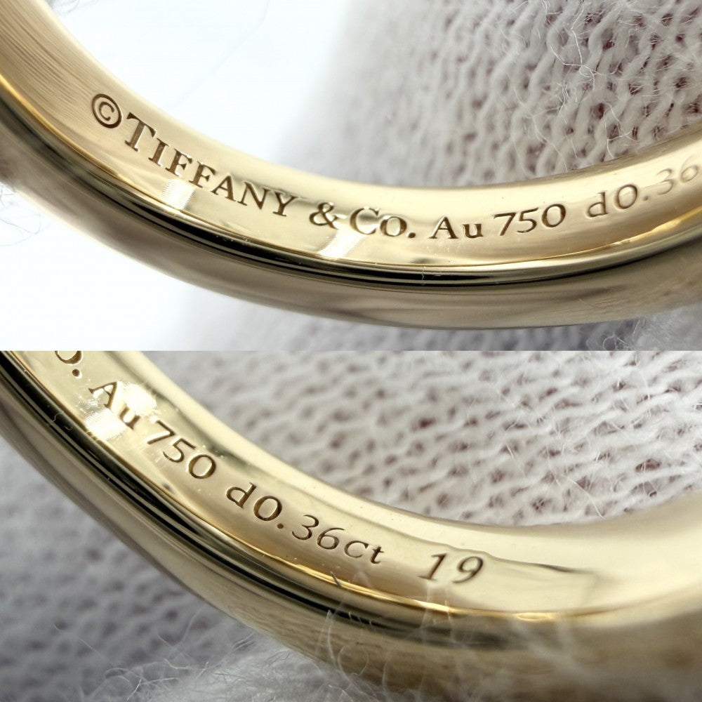 TIFFANY&Co. ティファニー 指輪 ロック リング ジュエリー メンズ レディース 750 18金YG アクセサリー 19サイズ K18イエローゴールド ダイヤモンド0.36ct 約8号 72343700 ユニセックス 約3.9g【中古品】