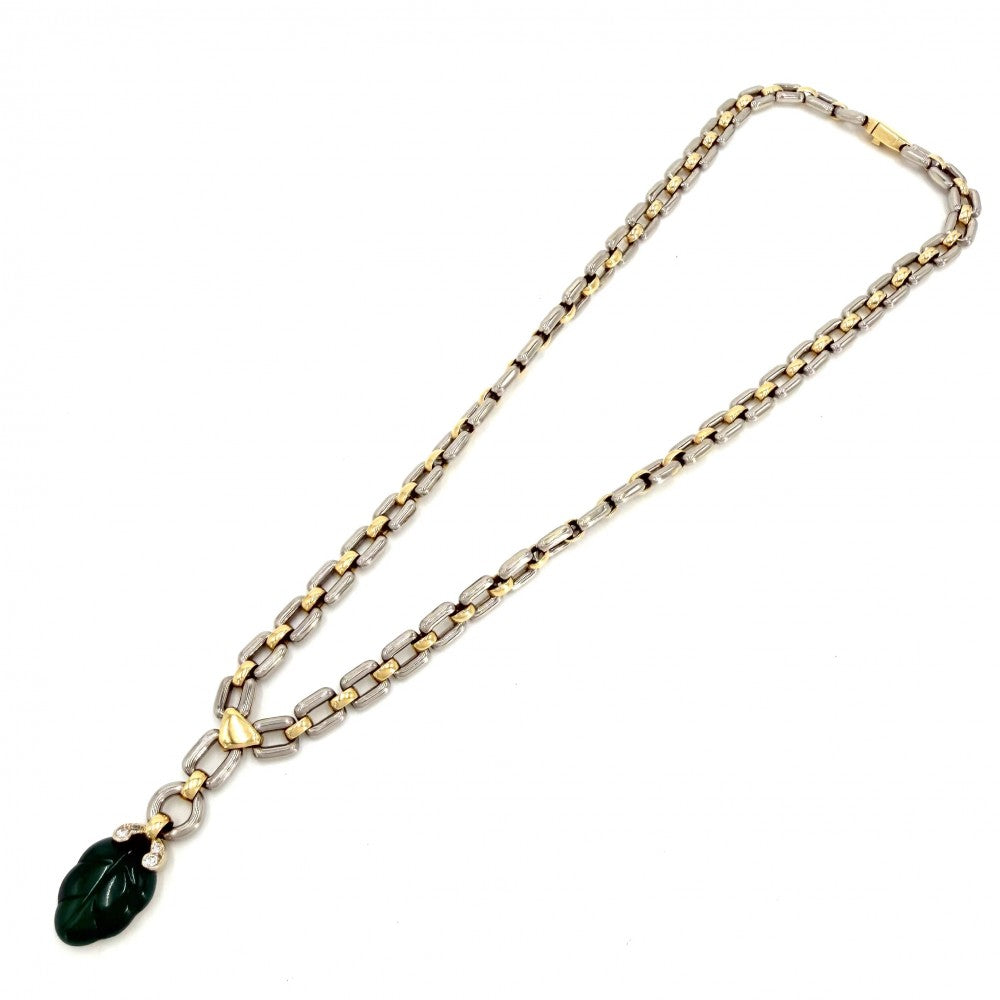 CARTIER カルティエ ネックレス パティアラ ペンダント ジュエリー アクセサリー Au750 18金YG WG K18イエローゴールド K18ホワイトゴールド カルセドニー ゴールド シルバー レディース 約52.0g【中古品】