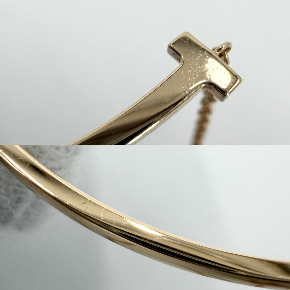 【開店SALE】 TIFFANY&Co. ティファニー ネックレス Tスマイル スモール ペンダント ジュエリー アクセサリー 18金PG Au750 K18ピンクゴールド ダイヤモンド0.03ct レディース 約2.7g【中古品】