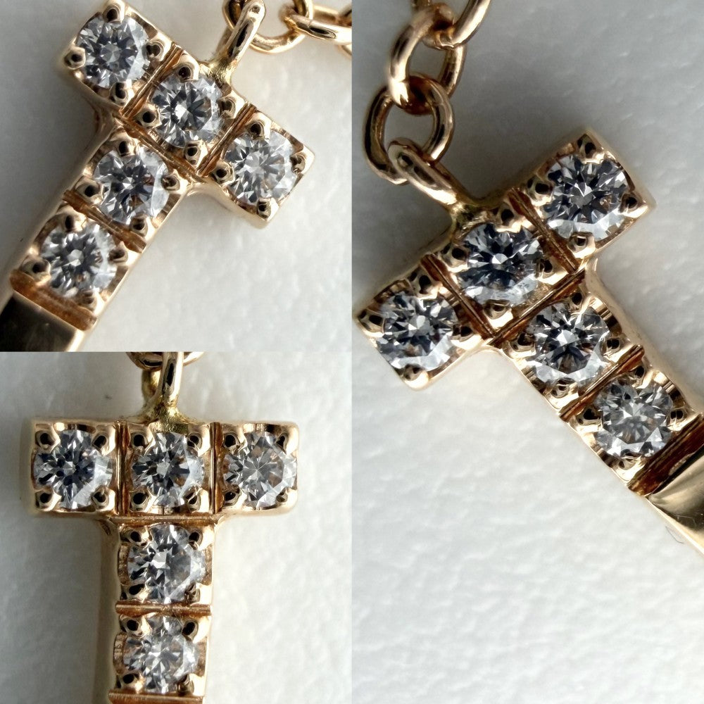 【開店SALE】 TIFFANY&Co. ティファニー ネックレス Tスマイル スモール ペンダント ジュエリー アクセサリー 18金PG Au750 K18ピンクゴールド ダイヤモンド0.03ct レディース 約2.7g【中古品】