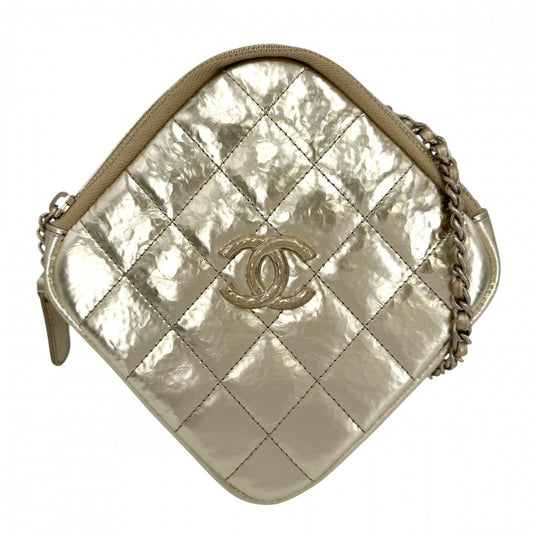 CHANEL シャネル ショルダーバッグ メタリック マトラッセ チェーンショルダー ココマーク ココ 鞄 かばん レザー ゴールド ゴールド金具 レディース【中古品】