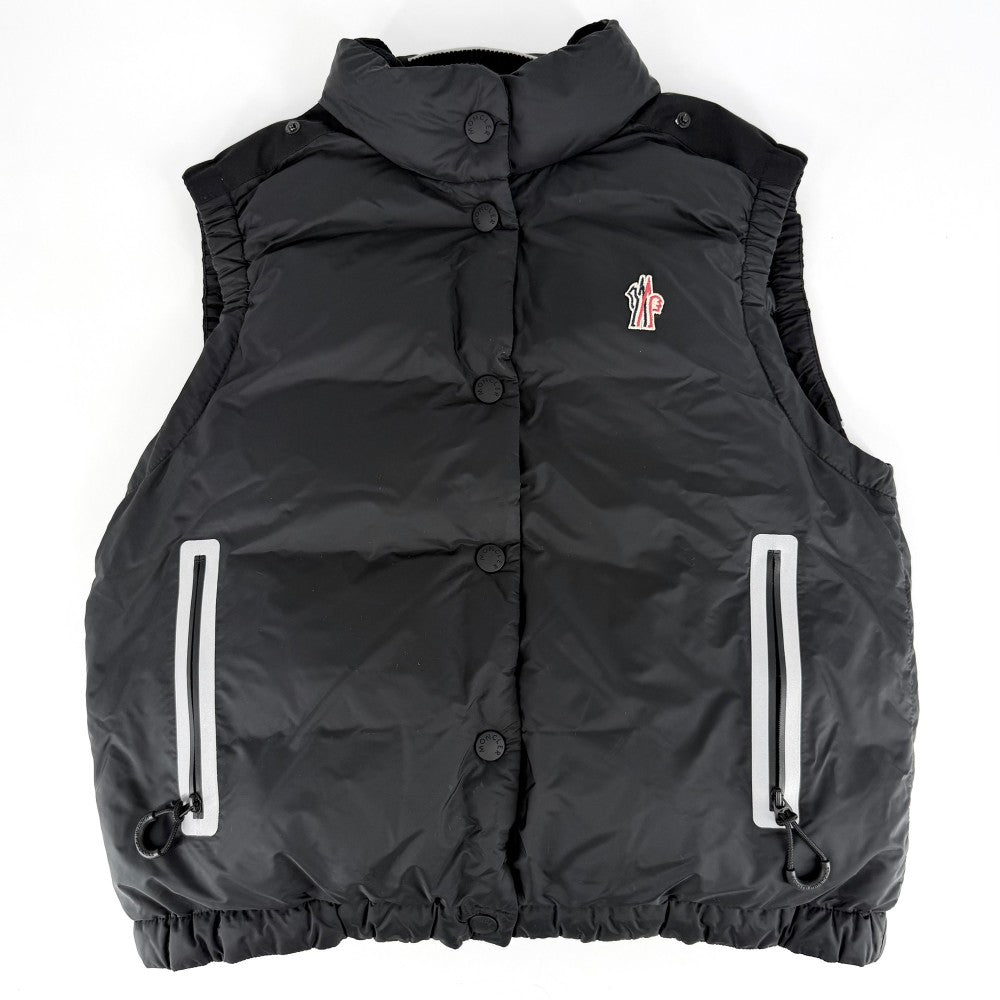 MONCLER モンクレール ダウンジャケット 2WAY GRENOBLE FOULY アウター フード付き サイズ2 J20981A00007 ブラック 黒 シルバー金具 冬 ナイロン レディース【中古品】