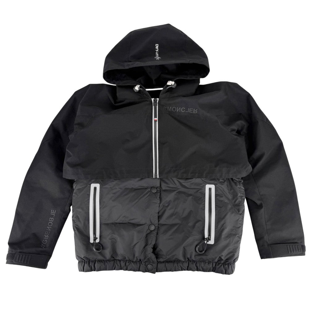 MONCLER モンクレール ダウンジャケット 2WAY GRENOBLE FOULY アウター フード付き サイズ2 J20981A00007 ブラック 黒 シルバー金具 冬 ナイロン レディース【中古品】