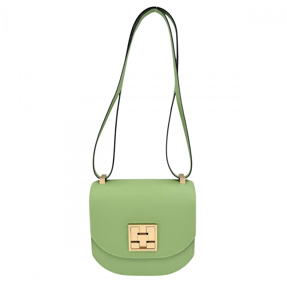【開店SALE】 HERMES エルメス ショルダーバッグ モザイク24-17 鞄 かばん Y刻印 ヴォーエプソン ライトグリーン ゴールド金具 レディース 2020年【中古品】