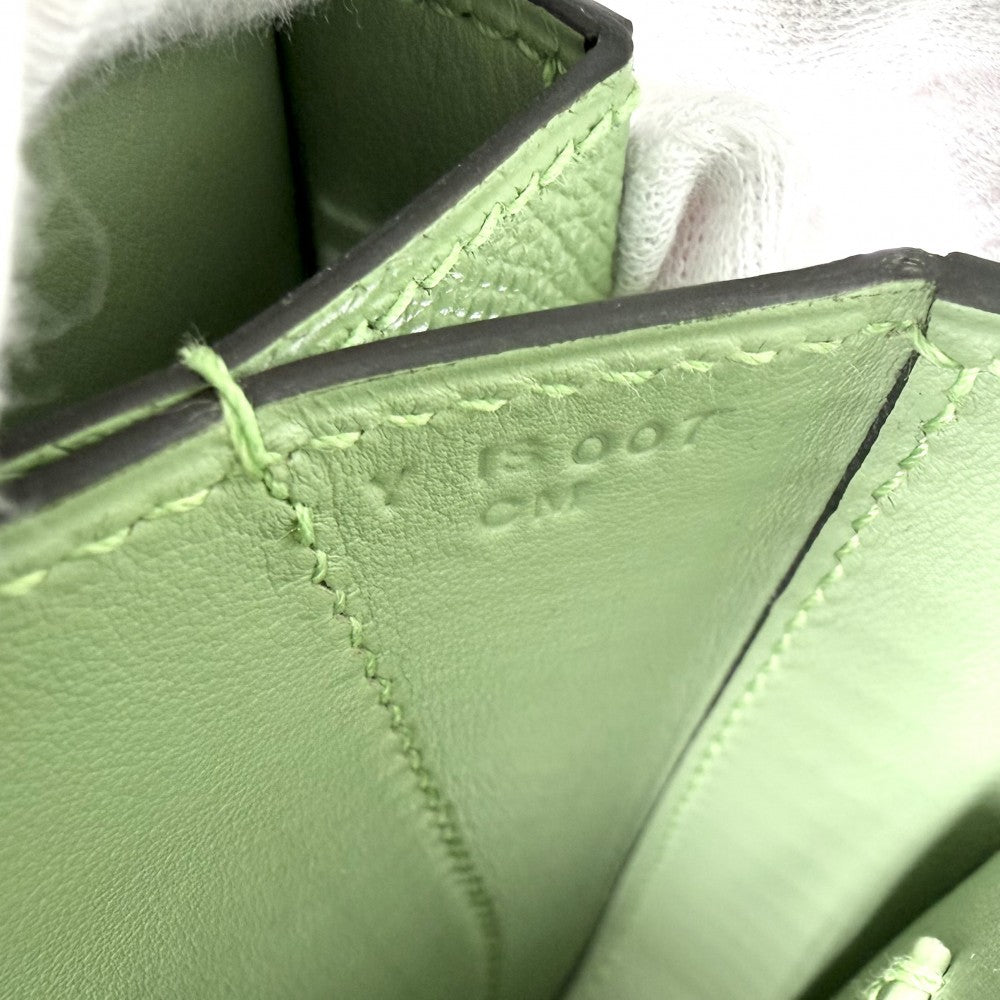 【開店SALE】 HERMES エルメス ショルダーバッグ モザイク24-17 鞄 かばん Y刻印 ヴォーエプソン ライトグリーン ゴールド金具 レディース 2020年【中古品】