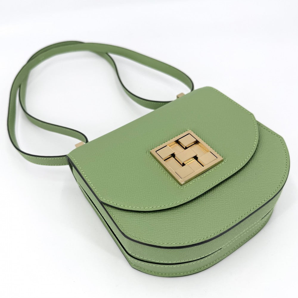 【開店SALE】 HERMES エルメス ショルダーバッグ モザイク24-17 鞄 かばん Y刻印 ヴォーエプソン ライトグリーン ゴールド金具 レディース 2020年【中古品】