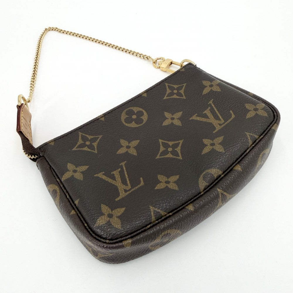 LOUIS VUITTON ルイヴィトン ハンドバッグ モノグラム ミニポシェットアクセソワール アクセサリーポーチ Mini Pochette Accessoires M58009 ブラウン 茶 ゴールド金具 レディース【中古品】