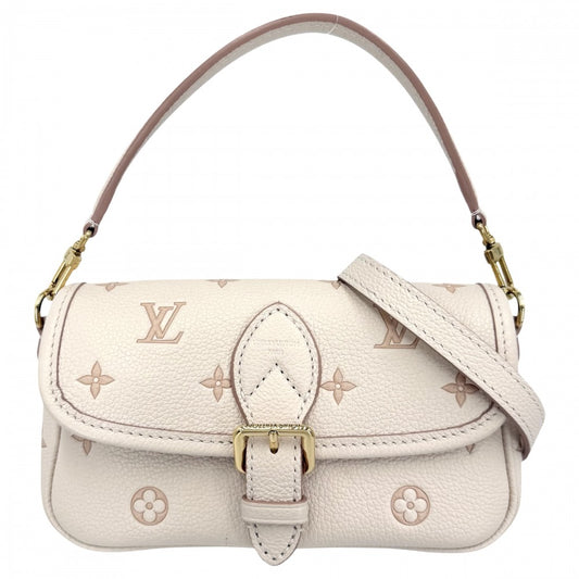 LOUIS VUITTON ルイヴィトン 2WAY ナノディアヌ ハンドバッグ ミニバッグ ショルダーバッグ M13642 モノグラムアンプラント ベージュ ピンク ゴールド金具 レディース【中古品】