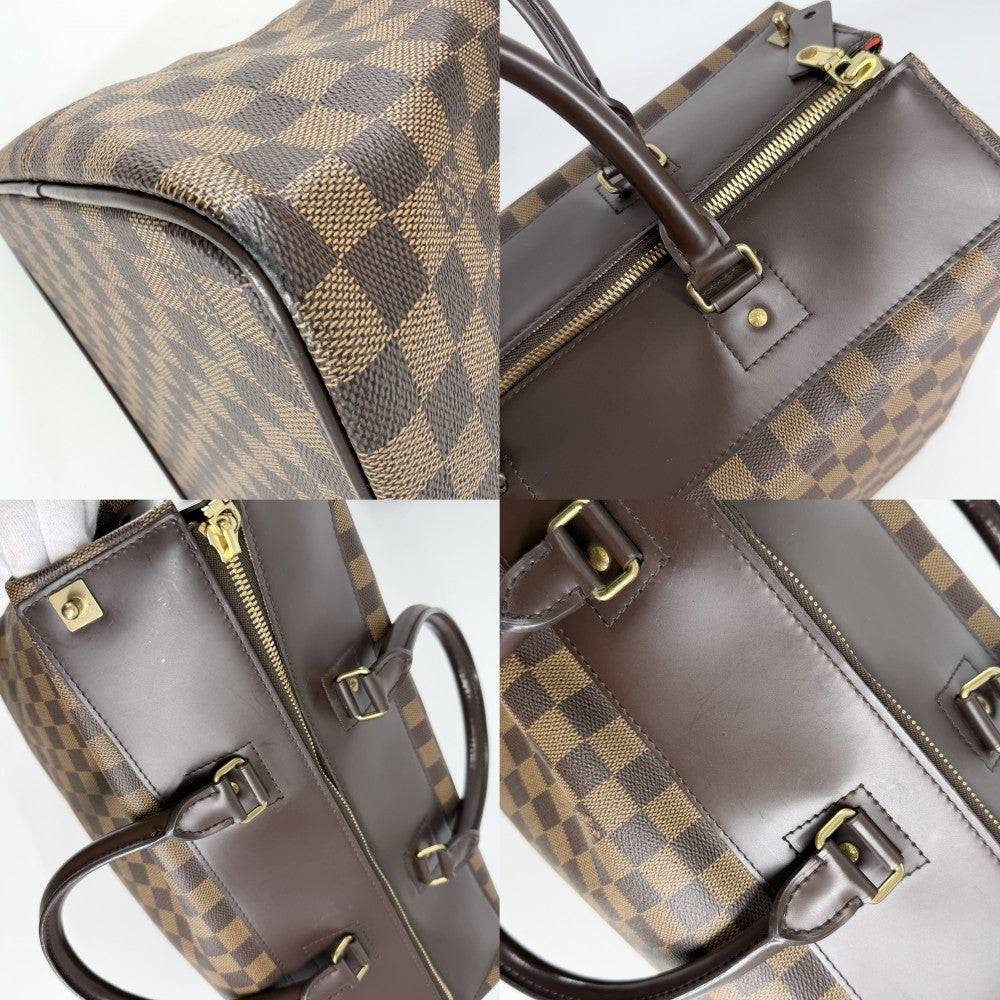 【開店SALE】 LOUIS VUITTON ルイヴィトン ボストンバッグ ダミエ グリニッジPM 旅行バッグ N41165 ブラウン 茶 ゴールド金具 メンズ【中古品】