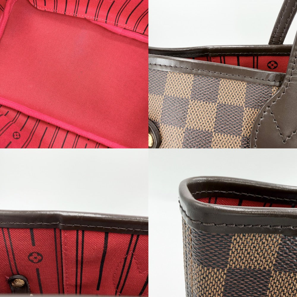 【開店SALE】 LOUIS VUITTON ルイヴィトン トートバッグ ネヴァーフルMM ハンドバッグ N40599 ダミエキャンバス ブラウン 茶 ゴールド金具 レディース【中古品】