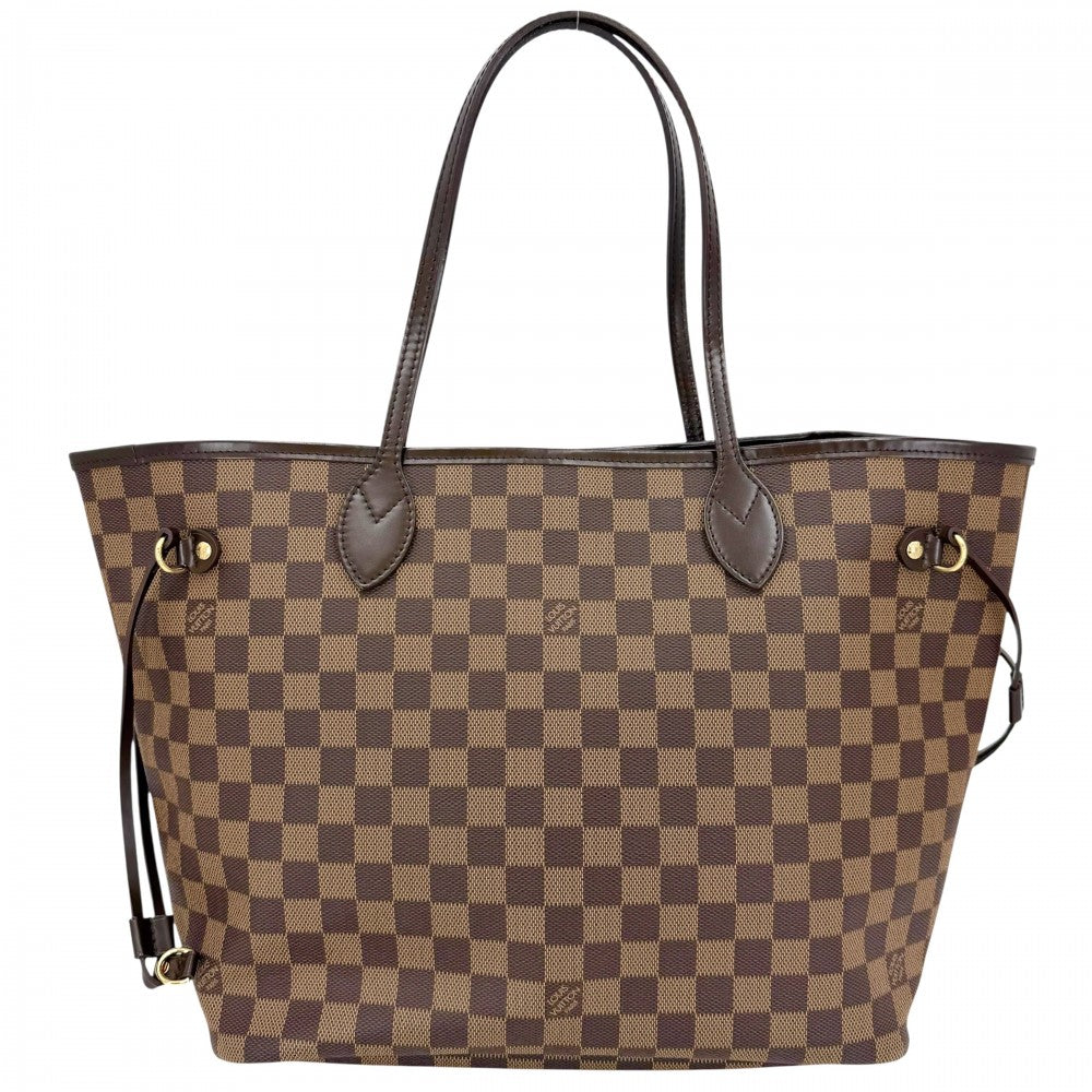 【開店SALE】 LOUIS VUITTON ルイヴィトン トートバッグ ネヴァーフルMM ハンドバッグ N40599 ダミエキャンバス ブラウン 茶 ゴールド金具 レディース【中古品】