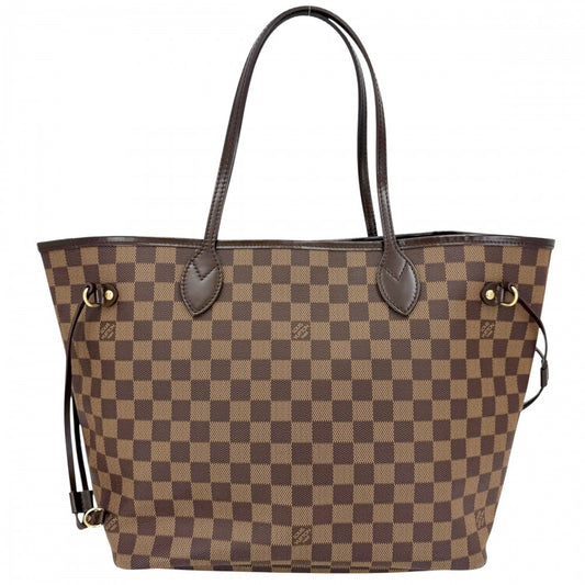 【開店SALE】 LOUIS VUITTON ルイヴィトン トートバッグ ネヴァーフルMM ハンドバッグ N40599 ダミエキャンバス ブラウン 茶 ゴールド金具 レディース【中古品】