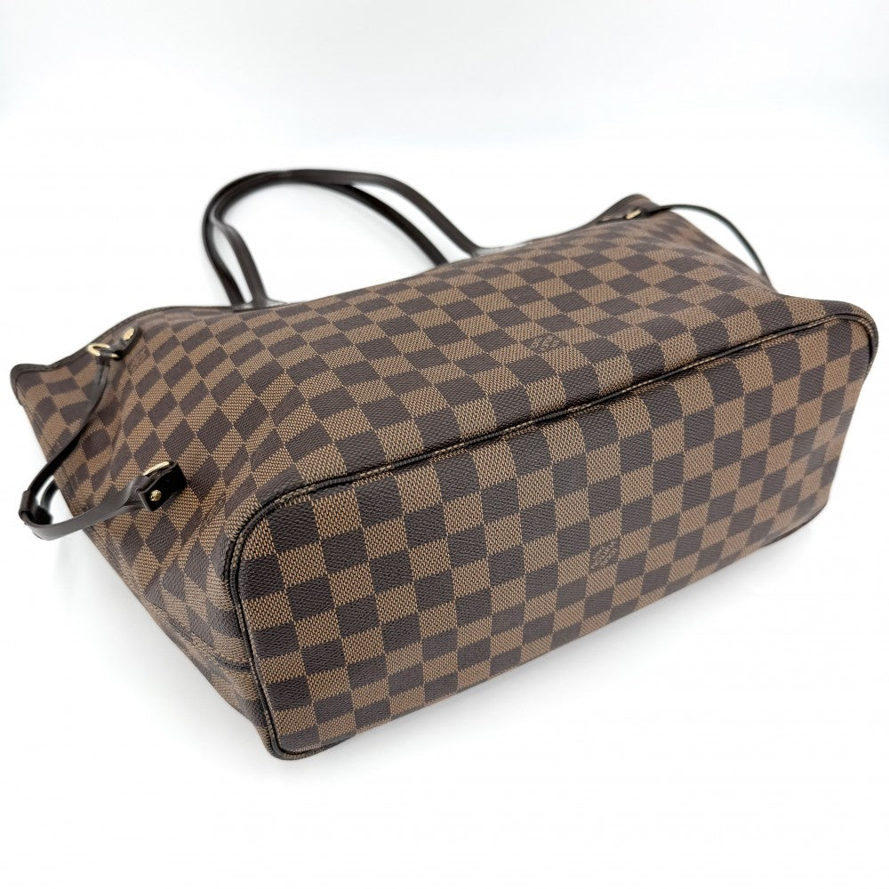 【開店SALE】 LOUIS VUITTON ルイヴィトン トートバッグ ネヴァーフルMM ハンドバッグ N40599 ダミエキャンバス ブラウン 茶 ゴールド金具 レディース【中古品】