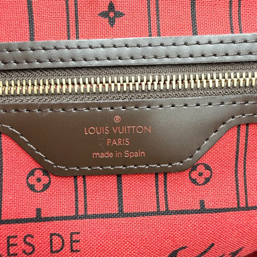 【開店SALE】 LOUIS VUITTON ルイヴィトン トートバッグ ネヴァーフルMM ハンドバッグ N40599 ダミエキャンバス ブラウン 茶 ゴールド金具 レディース【中古品】