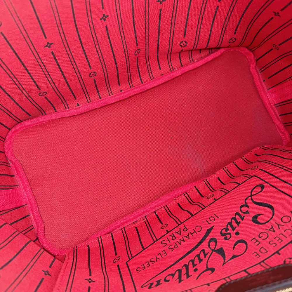 【開店SALE】 LOUIS VUITTON ルイヴィトン トートバッグ ネヴァーフルMM ハンドバッグ N40599 ダミエキャンバス ブラウン 茶 ゴールド金具 レディース【中古品】