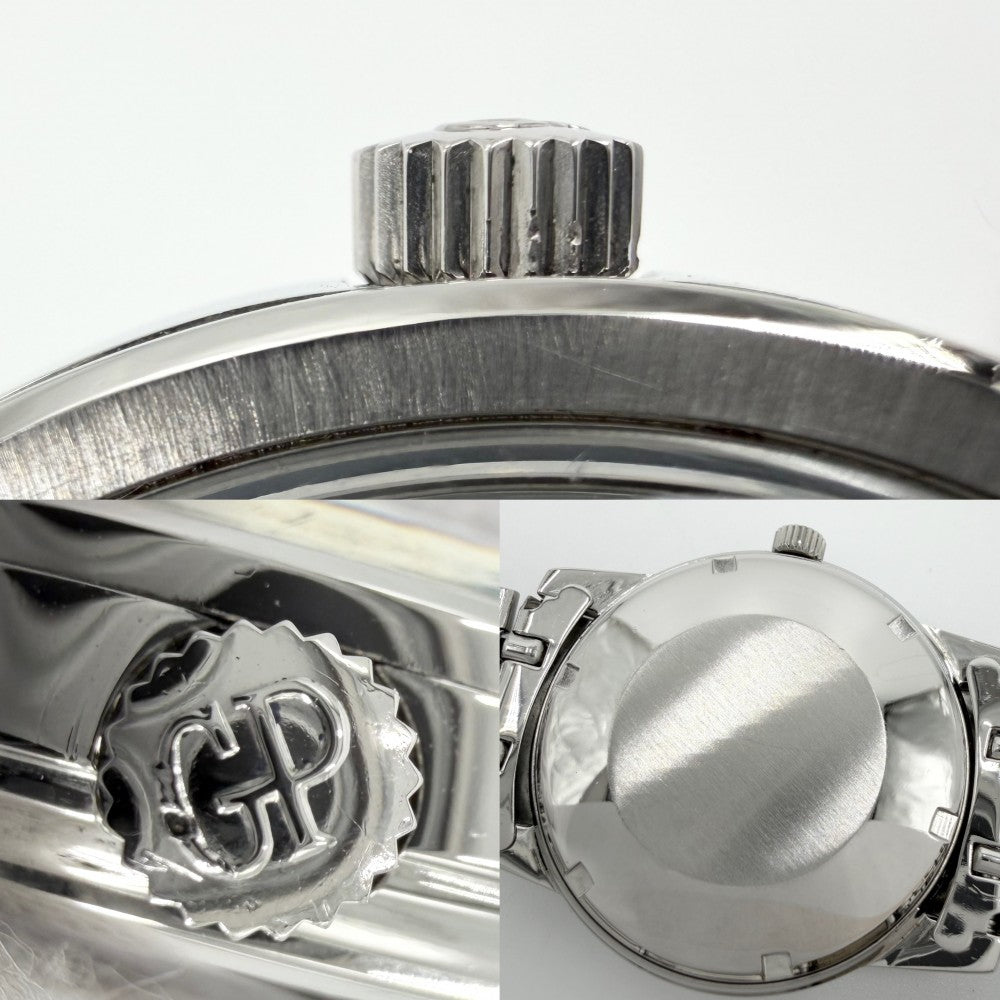 腕時計 ジラールぺルゴ ジャイロマティック　Gyromatic AT ネイビー文字盤 Girard Perregaux メンズウォッチ Cal.460.241 デイト 自動巻き ステンレススチール シルバー メンズ【中古品】