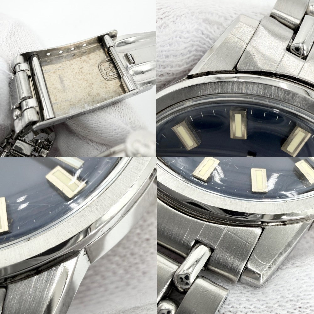 腕時計 ジラールぺルゴ ジャイロマティック　Gyromatic AT ネイビー文字盤 Girard Perregaux メンズウォッチ Cal.460.241 デイト 自動巻き ステンレススチール シルバー メンズ【中古品】