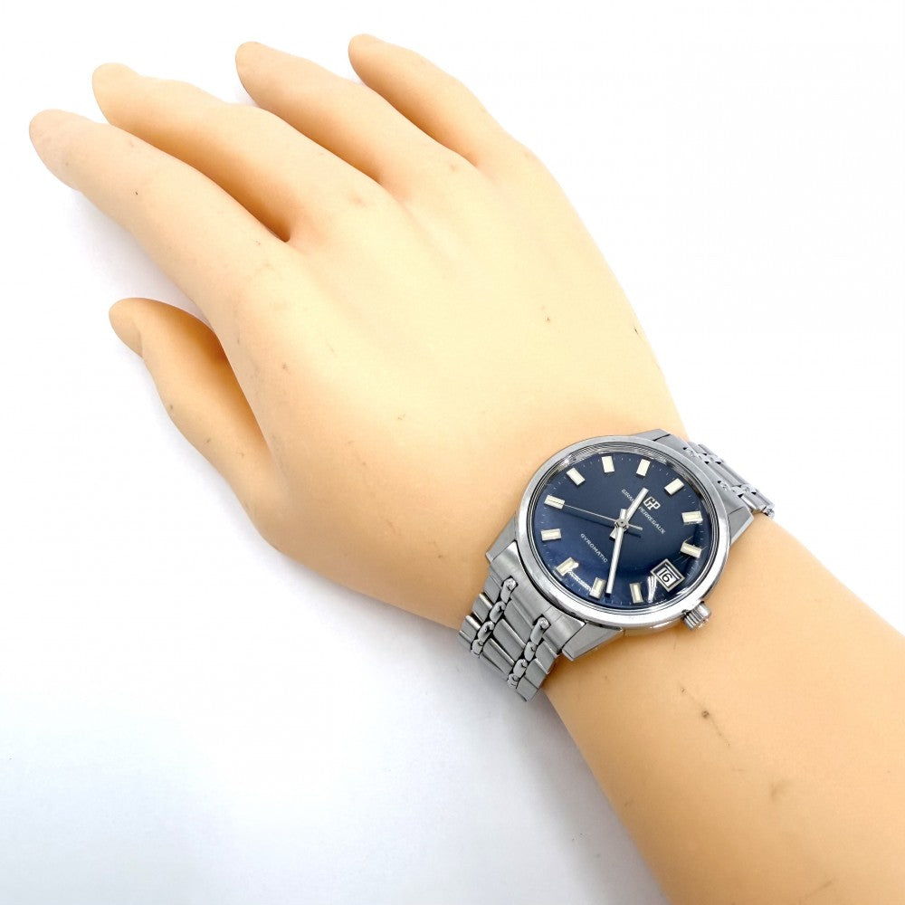 腕時計 ジラールぺルゴ ジャイロマティック　Gyromatic AT ネイビー文字盤 Girard Perregaux メンズウォッチ Cal.460.241 デイト 自動巻き ステンレススチール シルバー メンズ【中古品】