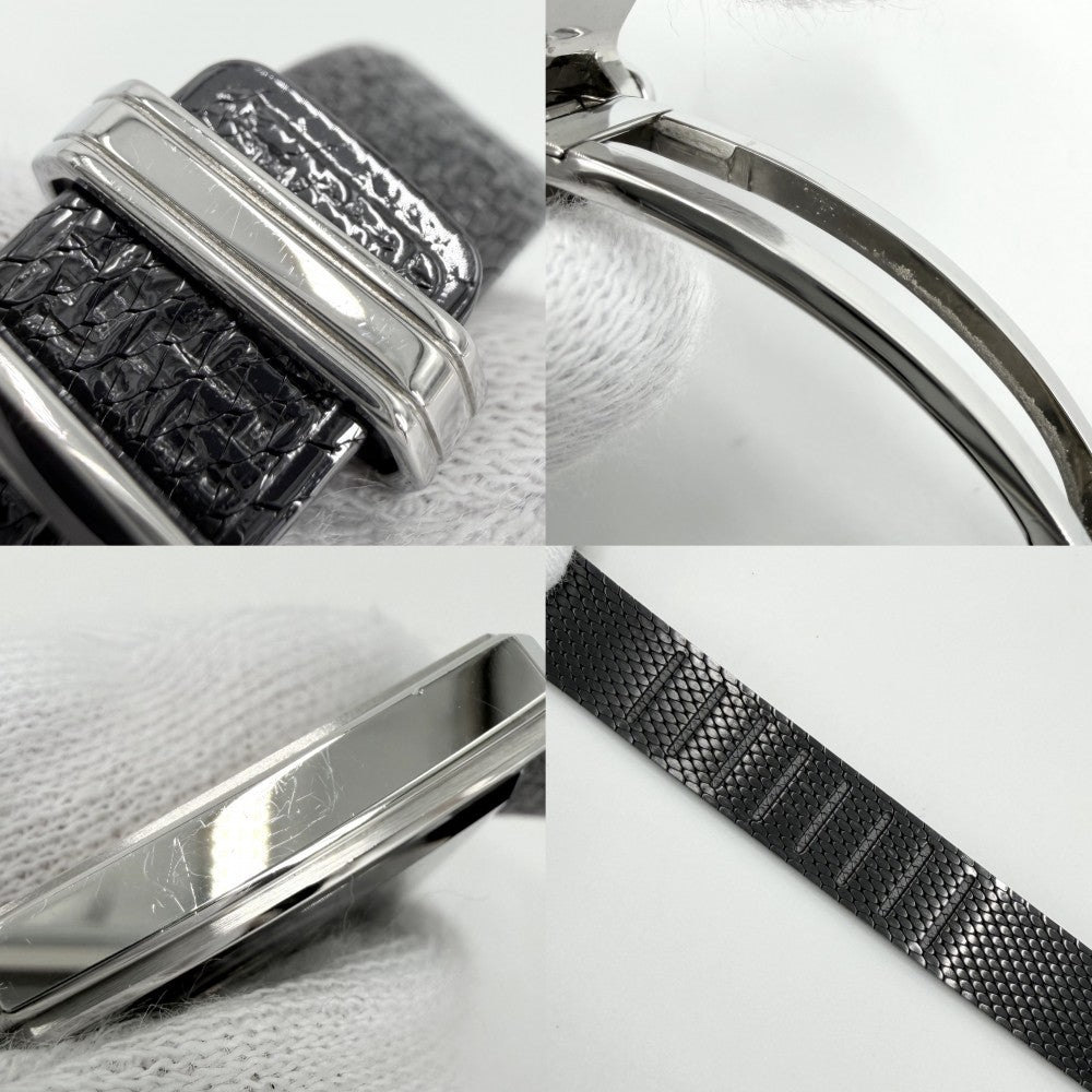 CHANEL シャネル 腕時計 ボーイフレンド ツイード ブラック文字盤 QZ H5317 クオーツ ステンレススチール シルバー ブラック 黒 レディース【中古品】