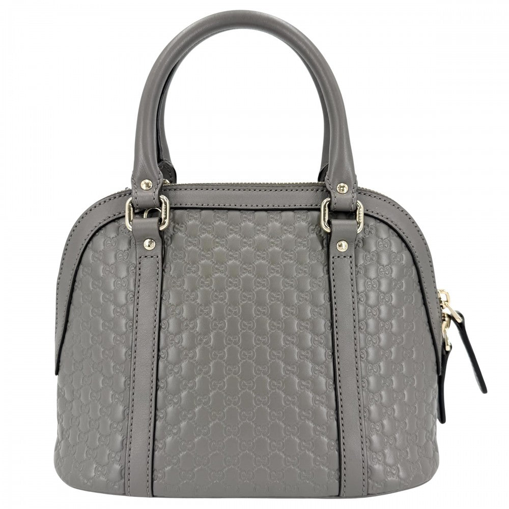 【開店SALE】 GUCCI グッチ 2WAY マイクログッチシマ ハンドバッグ ショルダーバッグ 449654 グレー ゴールド金具 レディース【中古品】