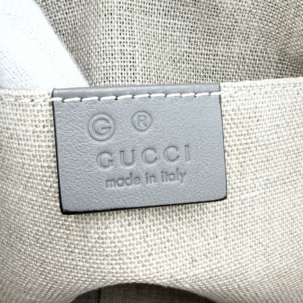 【開店SALE】 GUCCI グッチ 2WAY マイクログッチシマ ハンドバッグ ショルダーバッグ 449654 グレー ゴールド金具 レディース【中古品】
