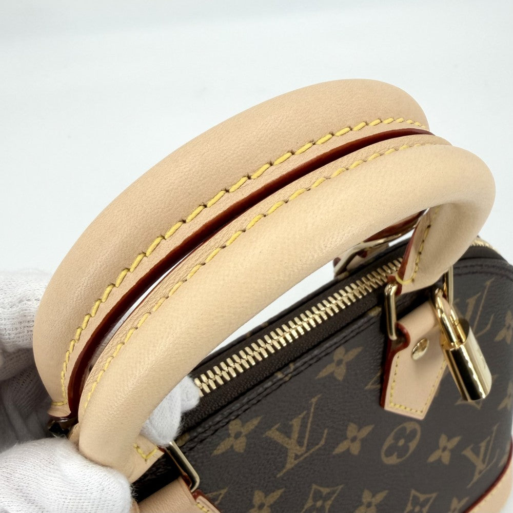 LOUIS VUITTON ルイヴィトン 2WAY モノグラム アルマBB ショルダーバッグ ハンドバッグ 小さめ ミニバッグ M46990 ブラウン 茶 ゴールド金具 レディース【中古品】