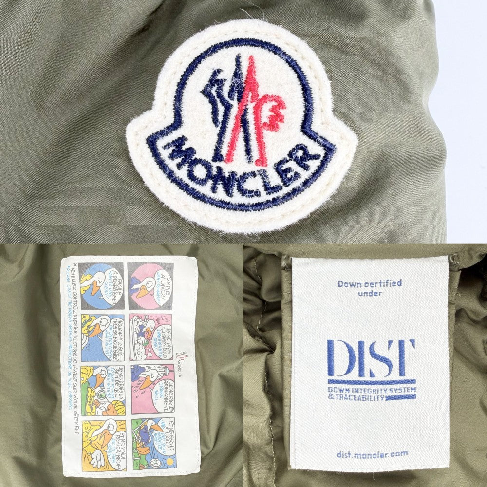 MONCLER モンクレール ダウンジャケット ロゴ BAUDIENT ボーディエント アウター ジップアップ サイズ2 K20911A00138 カーキ シルバー金具 秋 冬 ポリエステル メンズ【中古品】