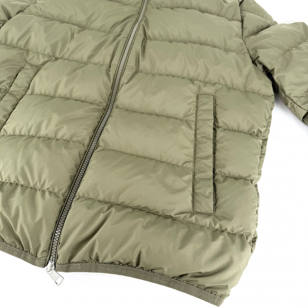 MONCLER モンクレール ダウンジャケット ロゴ BAUDIENT ボーディエント アウター ジップアップ サイズ2 K20911A00138 カーキ シルバー金具 秋 冬 ポリエステル メンズ【中古品】