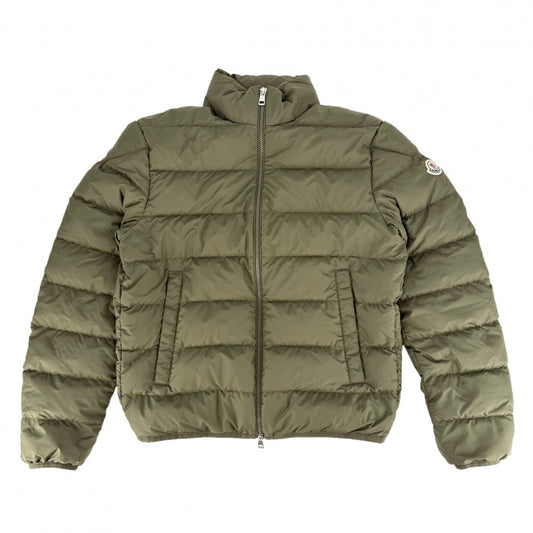 MONCLER モンクレール ダウンジャケット ロゴ BAUDIENT ボーディエント アウター ジップアップ サイズ2 K20911A00138 カーキ シルバー金具 秋 冬 ポリエステル メンズ【中古品】