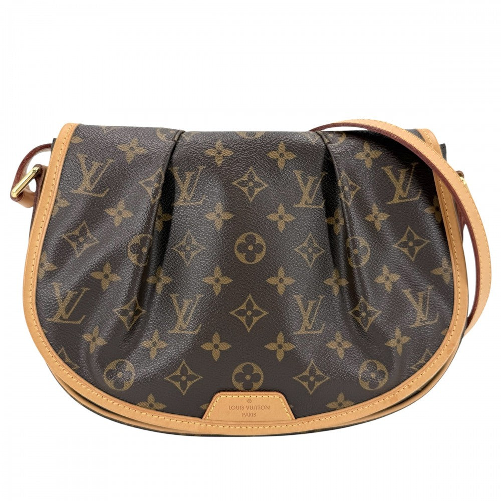 【開店SALE】 LOUIS VUITTON ルイヴィトン ショルダーバッグ モノグラム メニルモンタンPM かばん 鞄 M40474 ブラウン 茶 ゴールド金具 レディース【中古品】