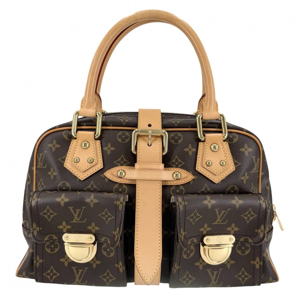 LOUIS VUITTON ルイヴィトン ハンドバッグ Manhattan GM マンハッタンGM ブラウン 茶 M40025 モノグラムキャンバス ゴールド金具 レディース【中古品】