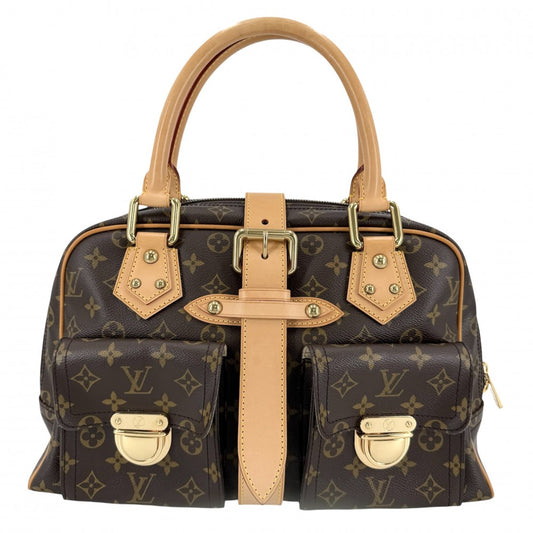 LOUIS VUITTON ルイヴィトン ハンドバッグ Manhattan GM マンハッタンGM ブラウン 茶 M40025 モノグラムキャンバス ゴールド金具 レディース【中古品】