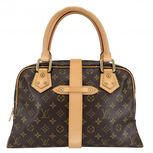 LOUIS VUITTON ルイヴィトン ハンドバッグ Manhattan GM マンハッタンGM ブラウン 茶 M40025 モノグラムキャンバス ゴールド金具 レディース【中古品】