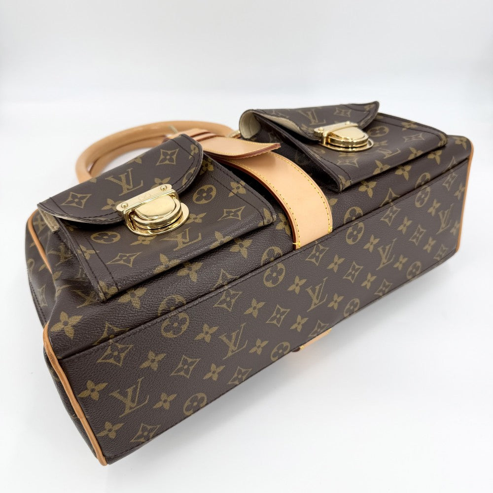 LOUIS VUITTON ルイヴィトン ハンドバッグ Manhattan GM マンハッタンGM ブラウン 茶 M40025 モノグラムキャンバス ゴールド金具 レディース【中古品】