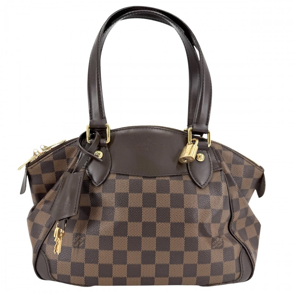 【開店SALE】 LOUIS VUITTON ルイヴィトン ハンドバッグ ダミエ ヴェローナPM N41117 ブラウン 茶 ゴールド金具 レディース【中古品】