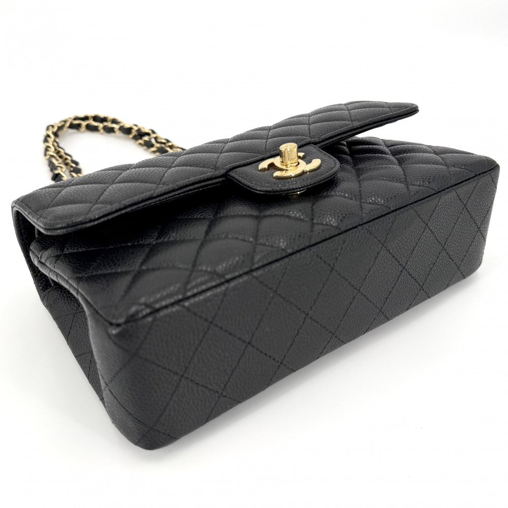 CHANEL シャネル ショルダーバッグ マトラッセ23 ダブルチェーン ダブルフラップ ココマーク ターンロック キャビアスキン ブラック 黒 ゴールド金具 レディース【中古品】