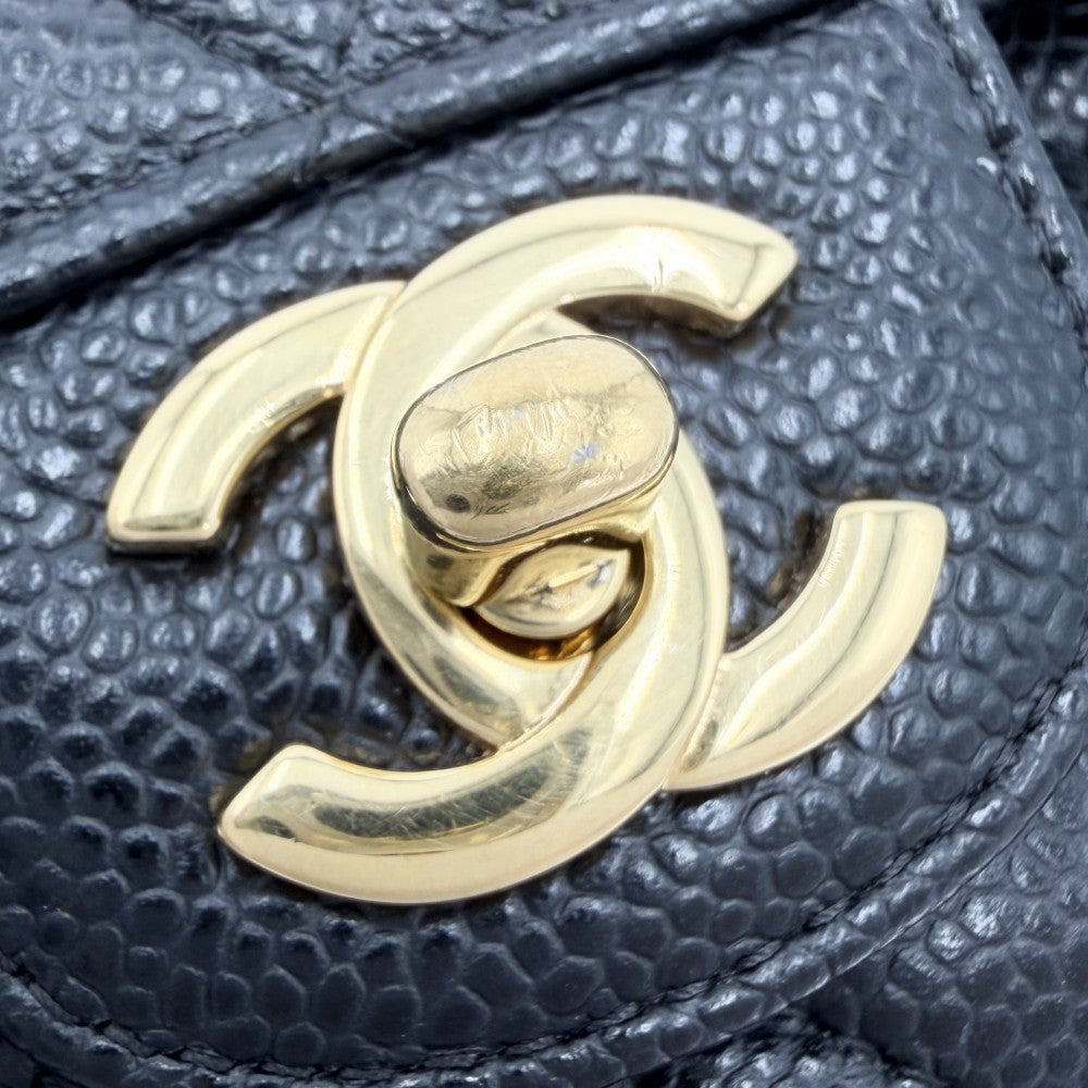 CHANEL シャネル ショルダーバッグ マトラッセ23 ダブルチェーン ダブルフラップ ココマーク ターンロック キャビアスキン ブラック 黒 ゴールド金具 レディース【中古品】