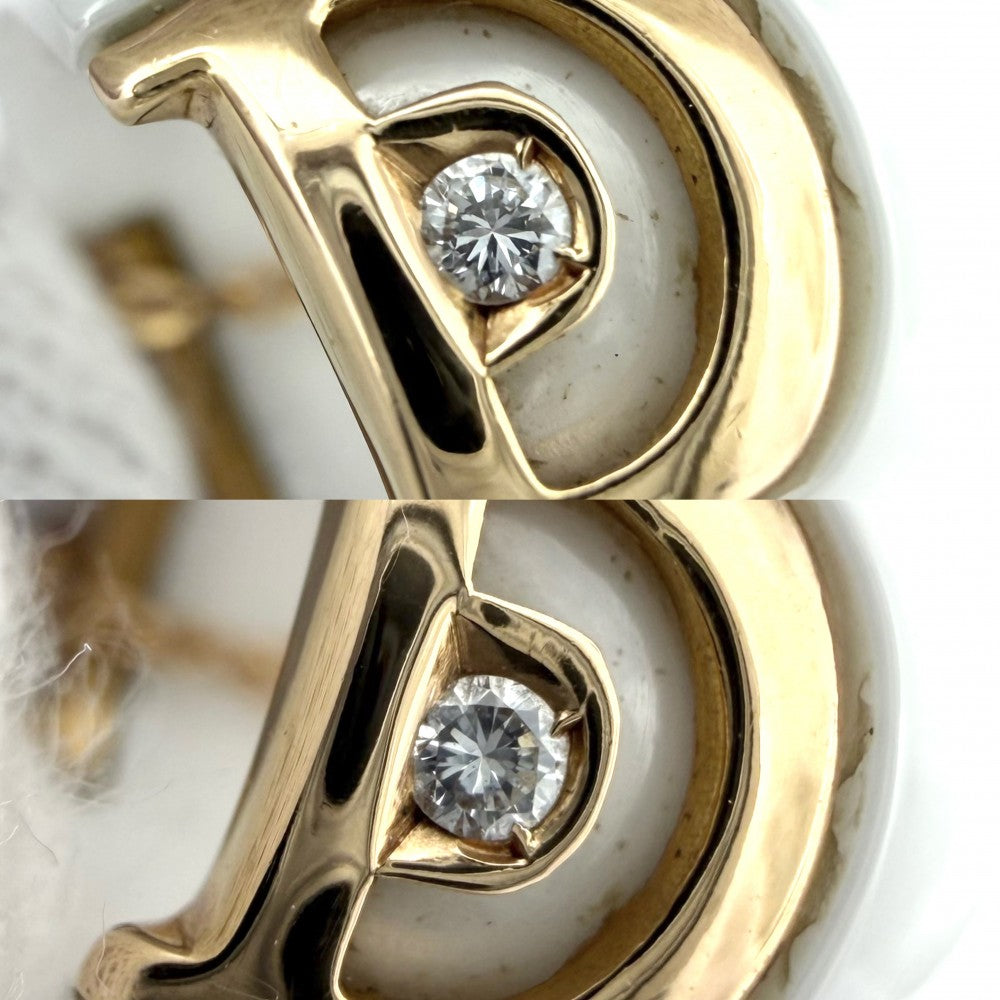 【開店SALE】 Damiani ダミアーニ ネックレス Dアイコン ペンダント ジュエリー アクセサリー Au750 18金PG K18ピンクゴールド セラミック ダイヤモンド 20045905 ホワイト 白 ゴールド金具 レディース 約7.7g【中古品】