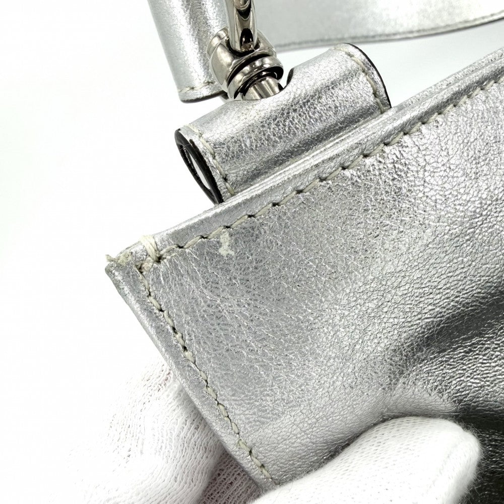 GUCCI グッチ 2WAY ブロンディ スモールトートバッグ チェーンショルダーバッグ ハンドバッグ メタリック 751518 レザー シルバー シルバー金具 レディース【中古品】