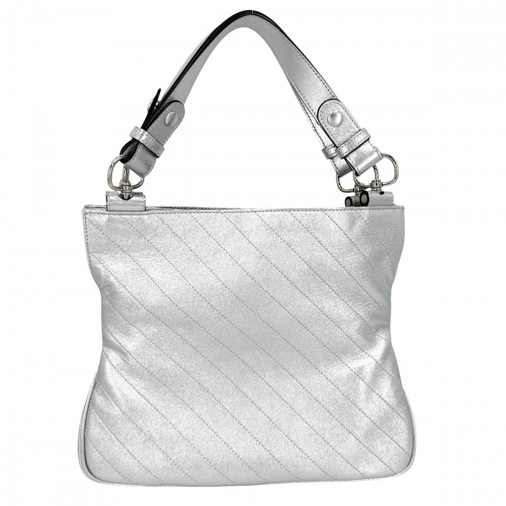 GUCCI グッチ 2WAY ブロンディ スモールトートバッグ チェーンショルダーバッグ ハンドバッグ メタリック 751518 レザー シルバー シルバー金具 レディース【中古品】