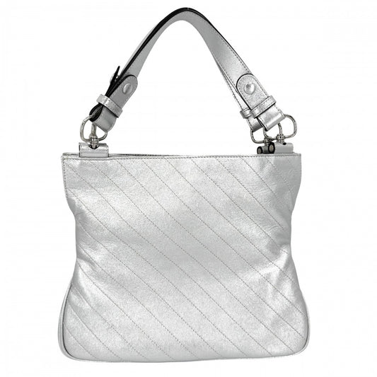 GUCCI グッチ 2WAY ブロンディ スモールトートバッグ チェーンショルダーバッグ ハンドバッグ メタリック 751518 レザー シルバー シルバー金具 レディース【中古品】
