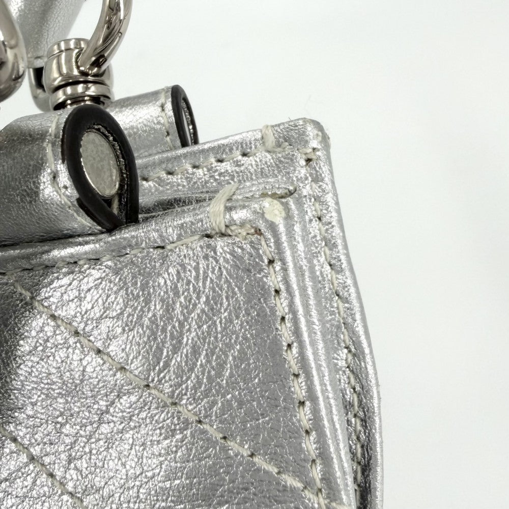 GUCCI グッチ 2WAY ブロンディ スモールトートバッグ チェーンショルダーバッグ ハンドバッグ メタリック 751518 レザー シルバー シルバー金具 レディース【中古品】