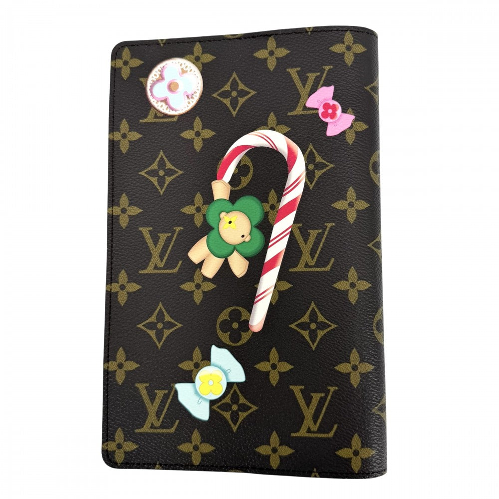 LOUIS VUITTON ルイヴィトン 手帳カバー モノグラム キャンディ ファクトリー ノートブックカバーMMエミリー ヴィヴィエンヌ GI1167 レッド 赤 ブラウン 茶 レディース【中古品】