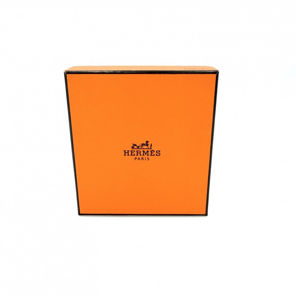 HERMES エルメス ピアス フープ スウィング アクセサリー バッファローホーン ブラック 黒 ブラウン 茶 シルバー金具 レディース 約11.4g【中古品】