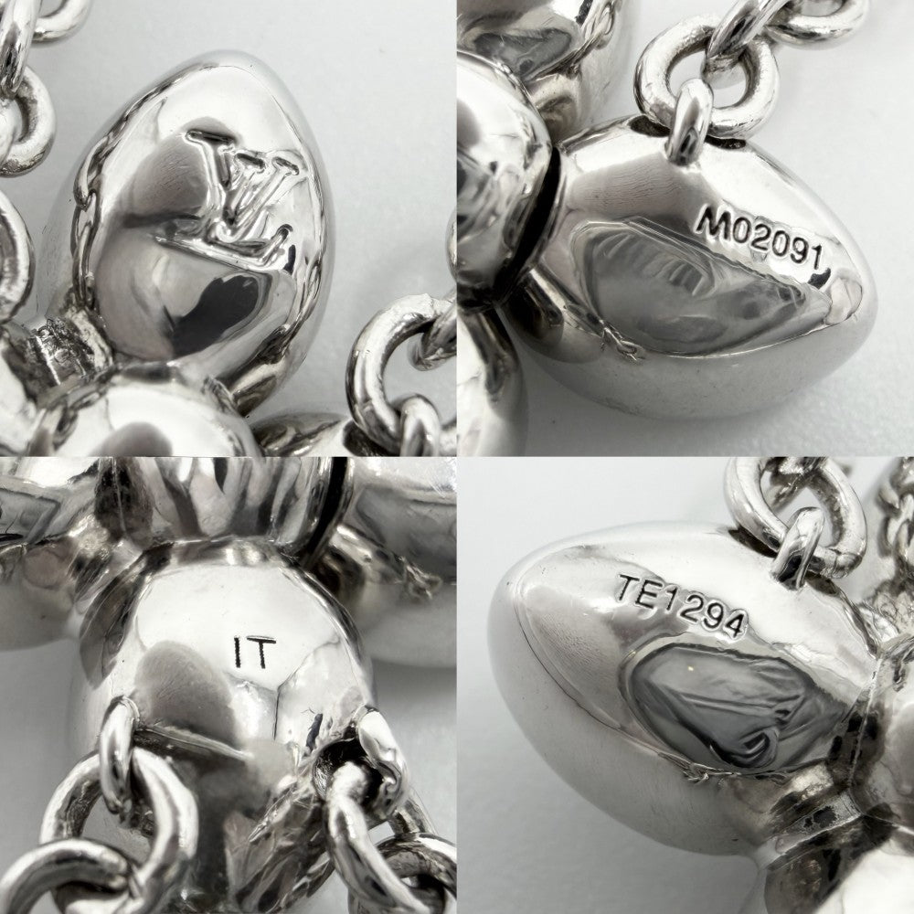 LOUIS VUITTON ルイヴィトン ネックレス モノグラムフラワー LV ダズル アクセサリー ラインストーン M02091 シルバー レディース 約20.8g【中古品】