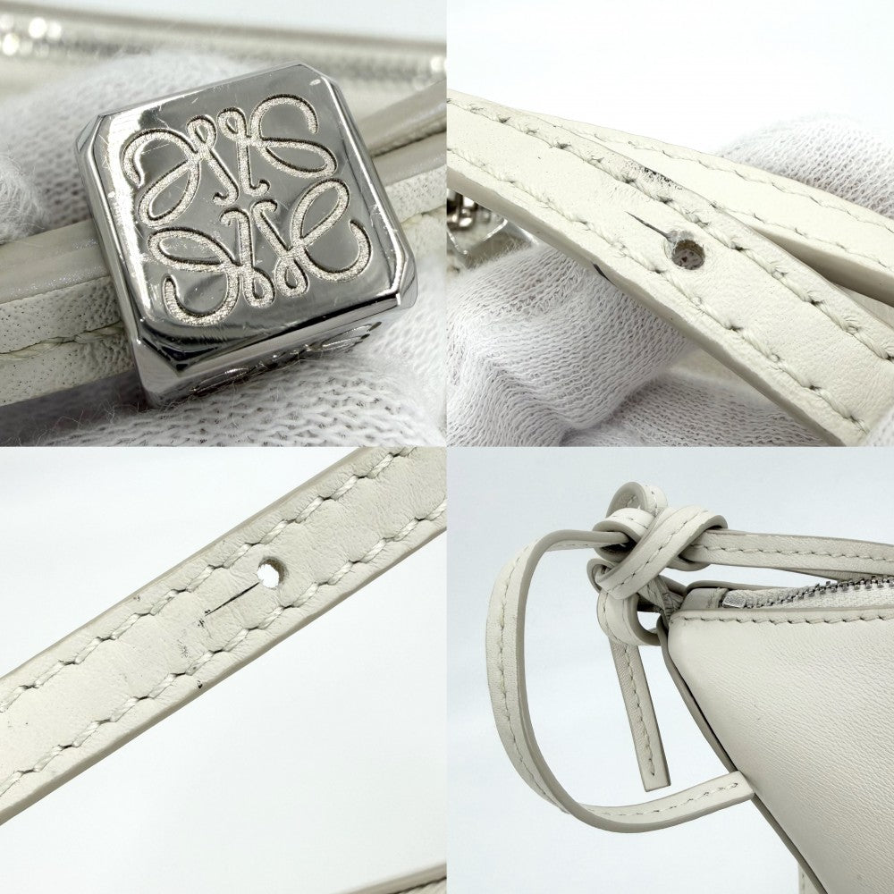【開店SALE】 LOEWE ロエベ 2WAY アナグラム ハンモック ホーボーバッグミニ ハンドバッグ ショルダーバッグ A538G13X01 レザー ソフトホワイト ゴールド金具 レディース【中古品】