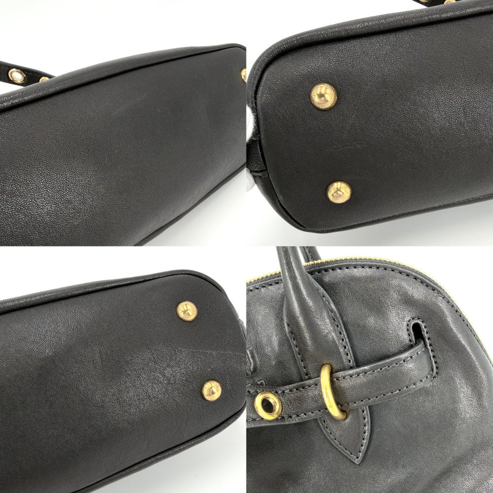 MIUMIU ミュウミュウ 2WAY アバンチュール トップハンドルバッグ ハンドバッグ ショルダーバッグ スモール 5BB169 ナッパレザー ブラック 黒 ゴールド金具 レディース【中古品】