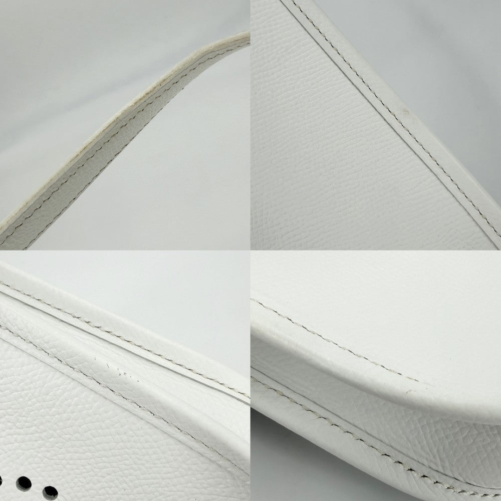 HERMES エルメス ショルダーバッグ エヴリン16 TPM ショート Evelyne □I刻印 レザー ホワイト 白 シルバー金具 レディース 2005年【中古品】