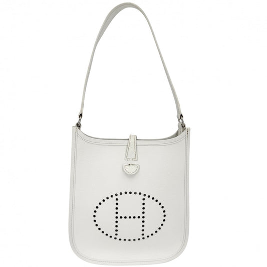 HERMES エルメス ショルダーバッグ エヴリン16 TPM ショート Evelyne □I刻印 レザー ホワイト 白 シルバー金具 レディース 2005年【中古品】