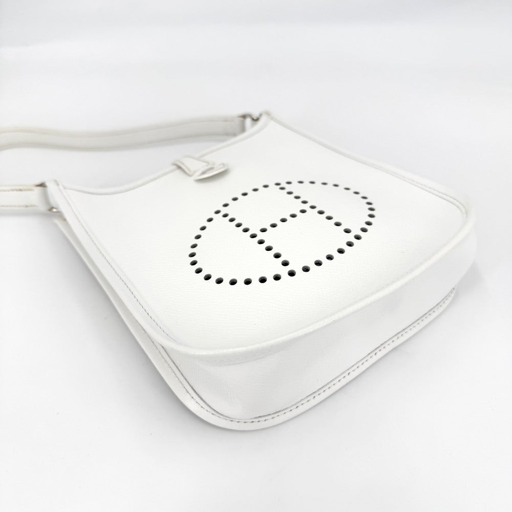 HERMES エルメス ショルダーバッグ エヴリン16 TPM ショート Evelyne □I刻印 レザー ホワイト 白 シルバー金具 レディース 2005年【中古品】